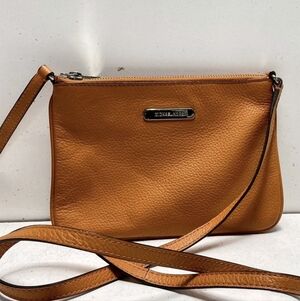 Stylish Authentic MK Orange Leather Crossbody Bag